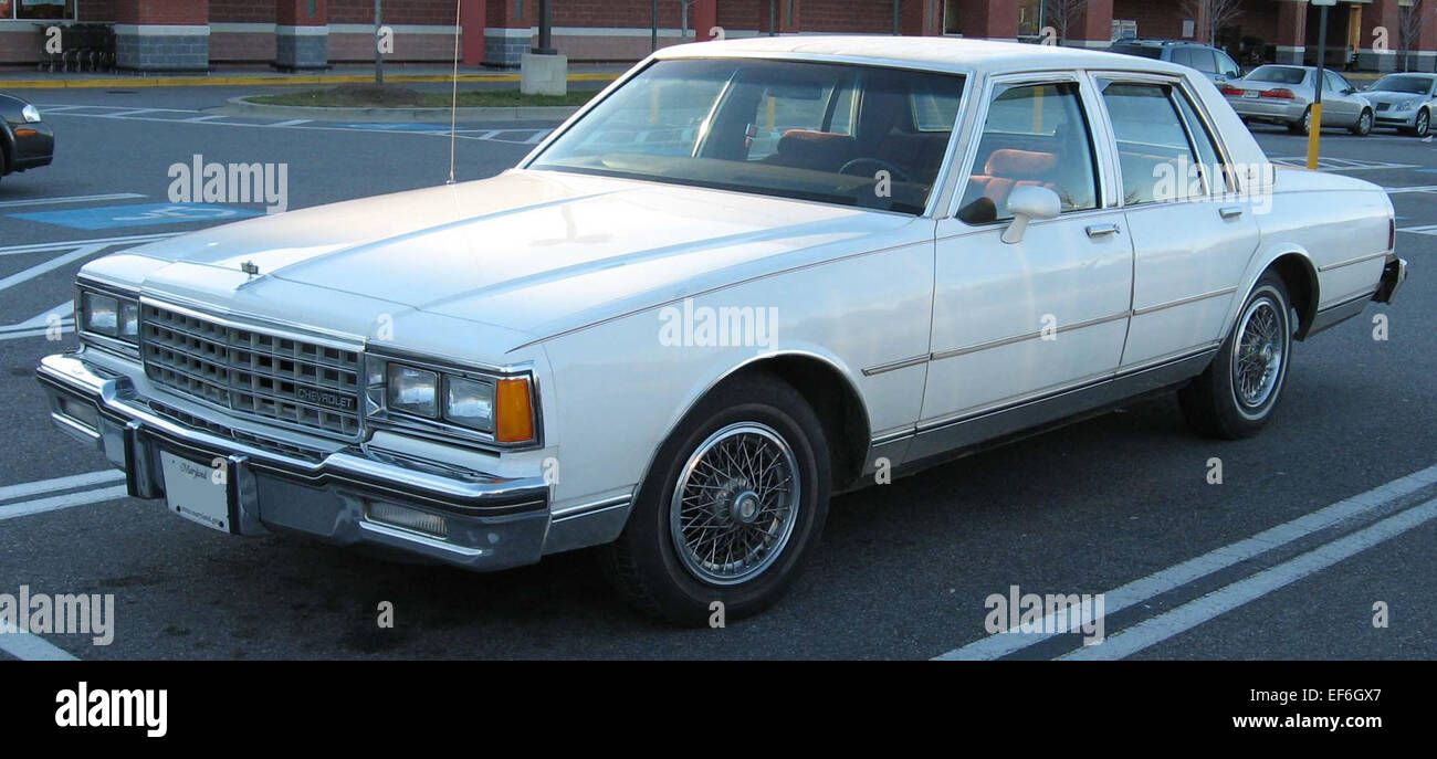 The 1981-1990 Chevrolet Caprice is a full-size sedan known for its  comfortable ride and spacious interior. Powered by a range of V8 engines,  it offers solid performance and a smooth, quiet ride., image size:1300x687