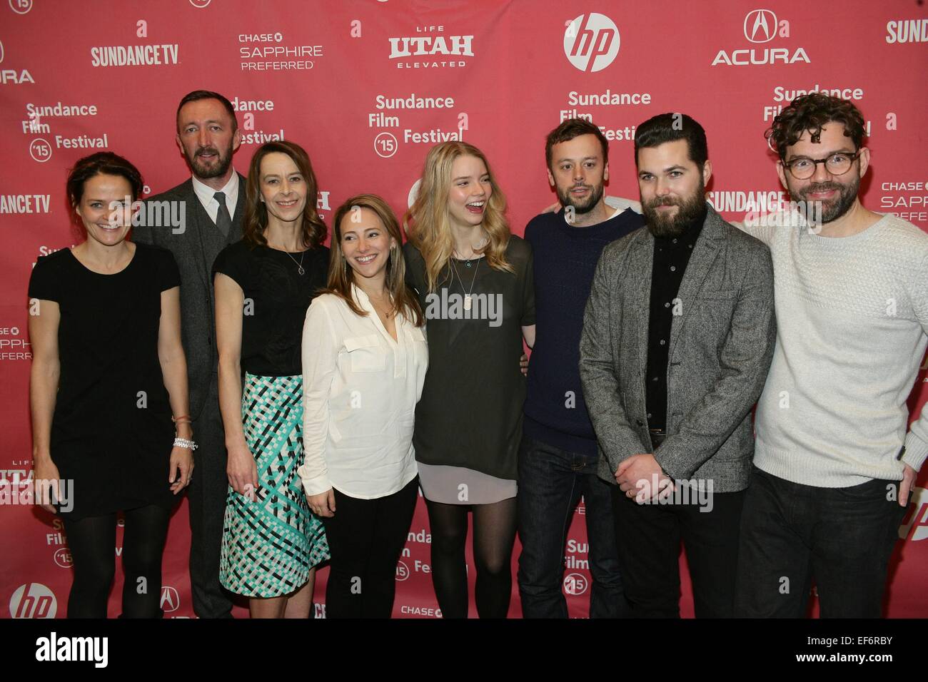 Park City, UT, USA. 27th Jan, 2015. Alexandra Johnes, Ralph Ineson, Kate Dickie, Jodi Redmond, Anya Taylor-Joy, Lars Knudsen, Robert Eggers, Jay Van Hoy at arrivals for THE WITCH Premiere at the 2015 Sundance Film Festival, Eccles Center, Park City, UT January 27, 2015. Credit:  James Atoa/Everett Collection/Alamy Live News Stock Photo