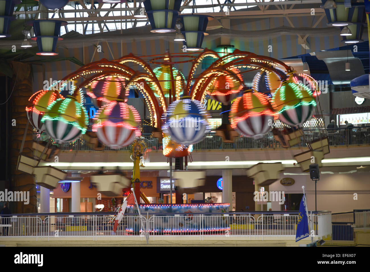 An Indoor Fairground Ride Inside Galerie De La Capitale Shopping