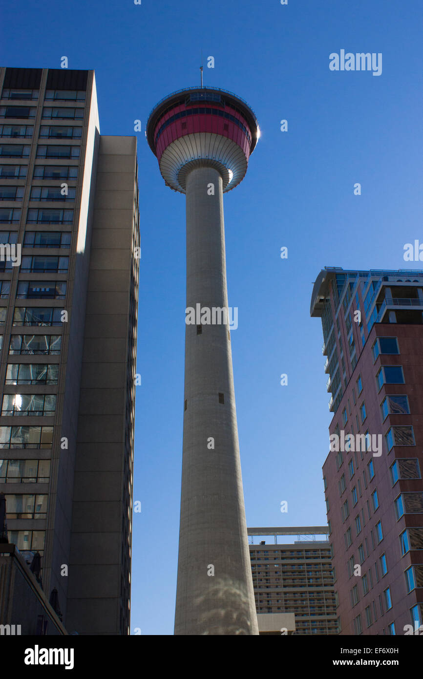 Calgary Tower on a beautiful sunny day Stock Photo