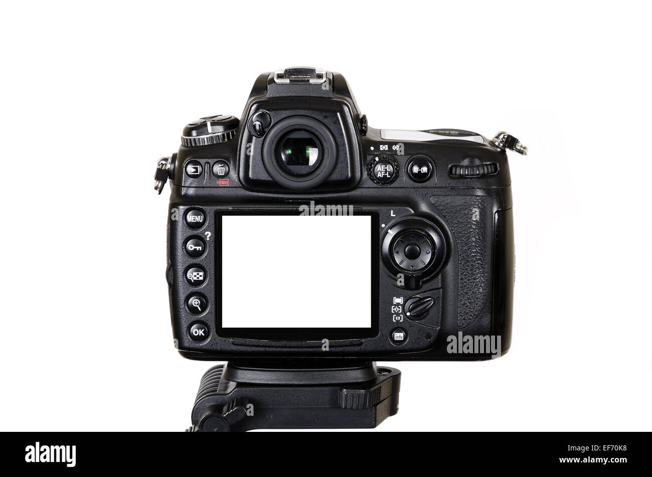 Professional digital black camera isolated on white background Stock ...
