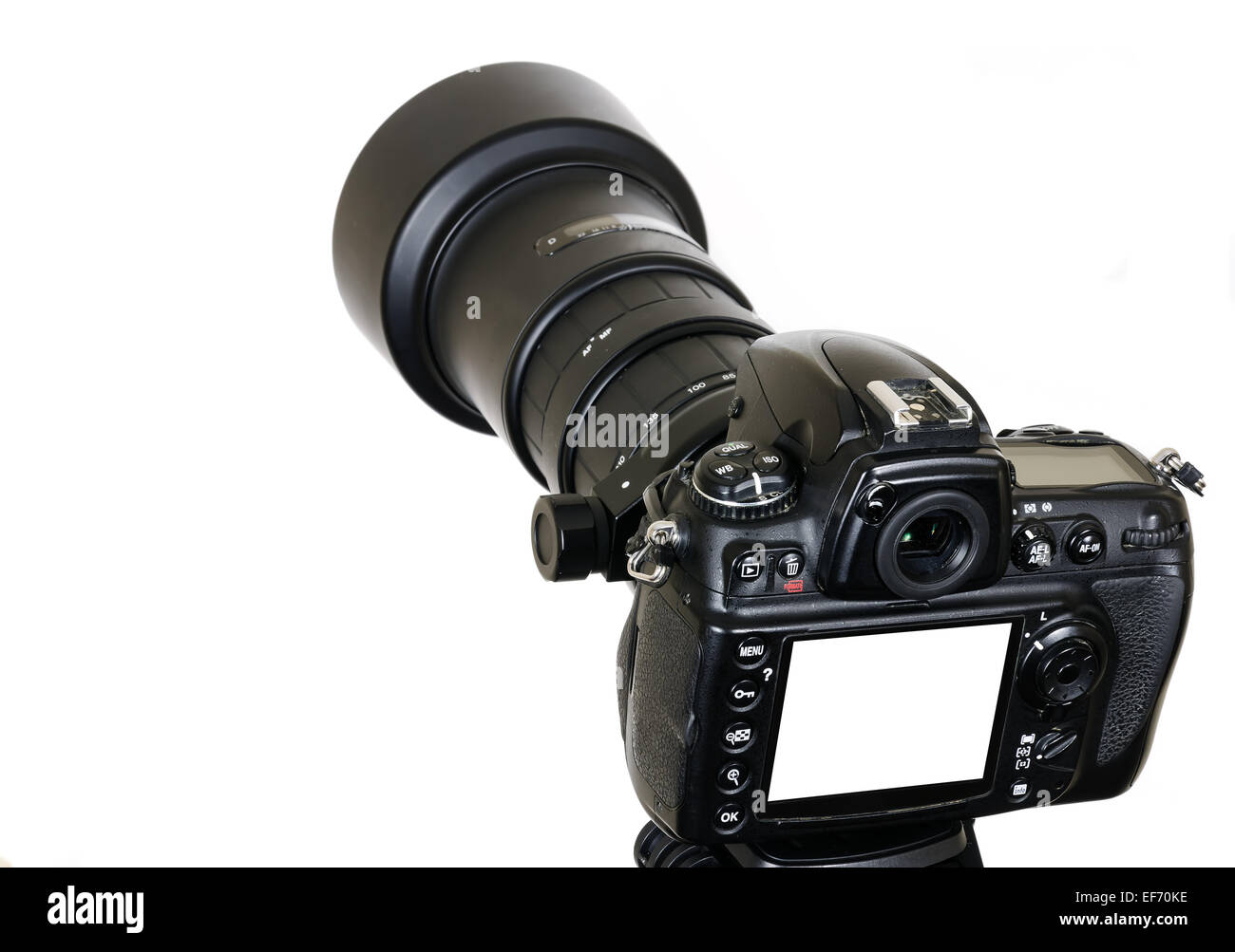 Professional digital black camera isolated on white background Stock ...