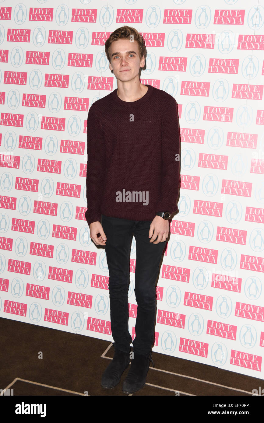London ,UK. 27th January, 2015.  Joe Sugg attends the YouTube megastar, Tanya Burr Publication of her book, Love Tanya by Penguin at Rosewood London. Credit:  See Li/Alamy Live News Stock Photo
