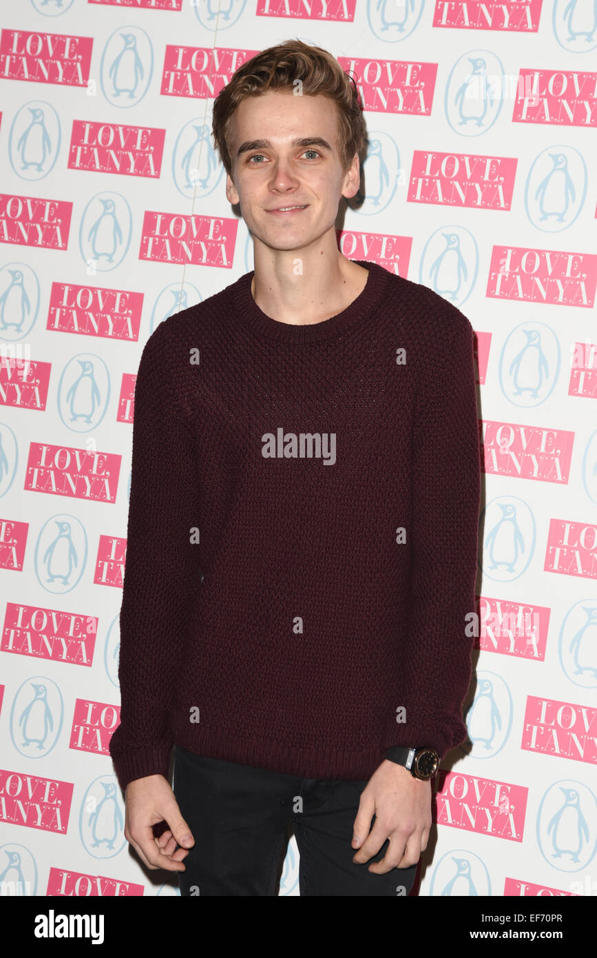 London ,UK. 27th January, 2015.  Joe Sugg attends the YouTube megastar, Tanya Burr Publication of her book, Love Tanya by Penguin at Rosewood London. Credit:  See Li/Alamy Live News Stock Photo