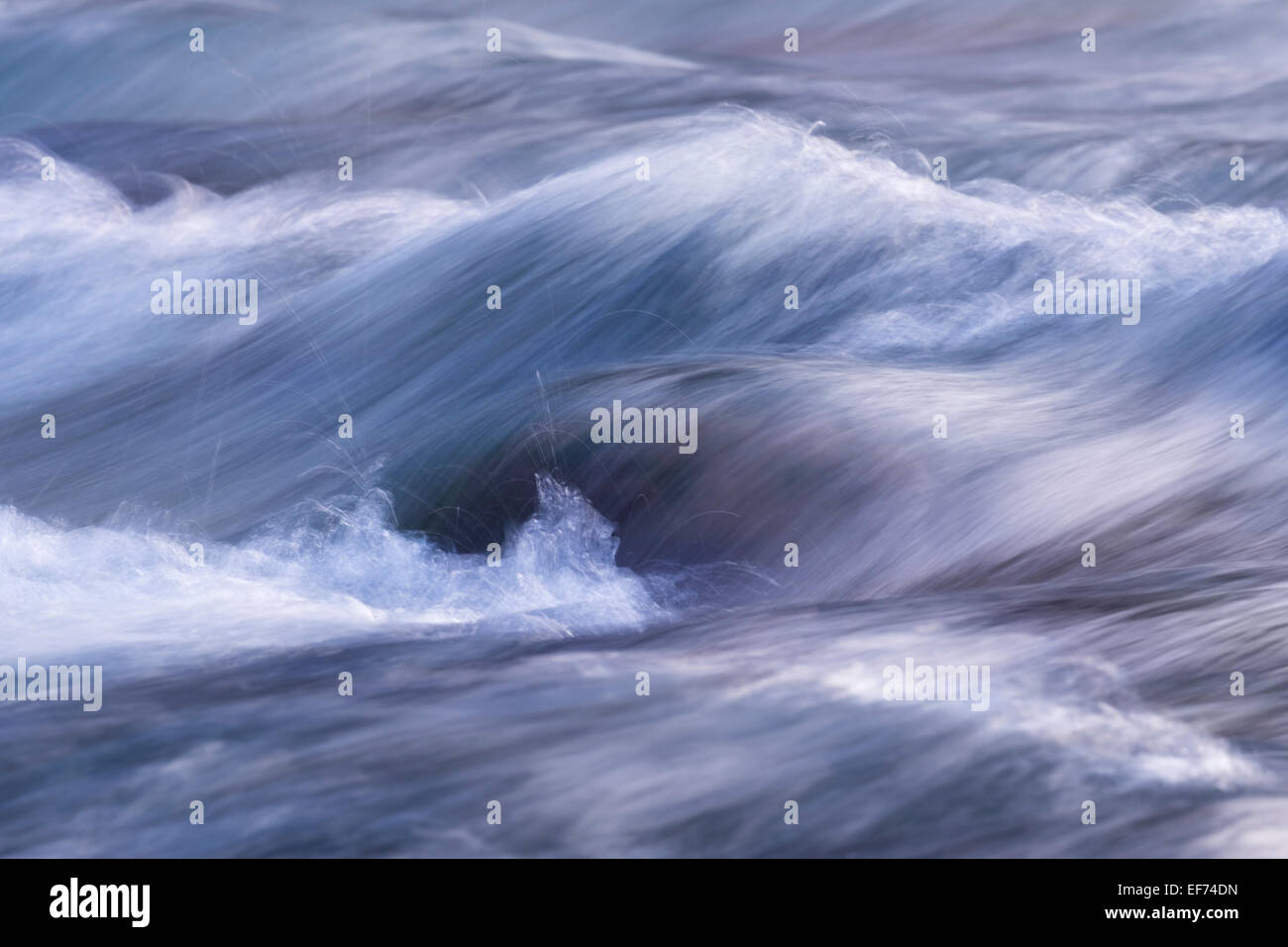 Waves in the Isar river, Pupplinger Au, Geretsried, Upper Bavaria, Bavaria, Germany Stock Photo