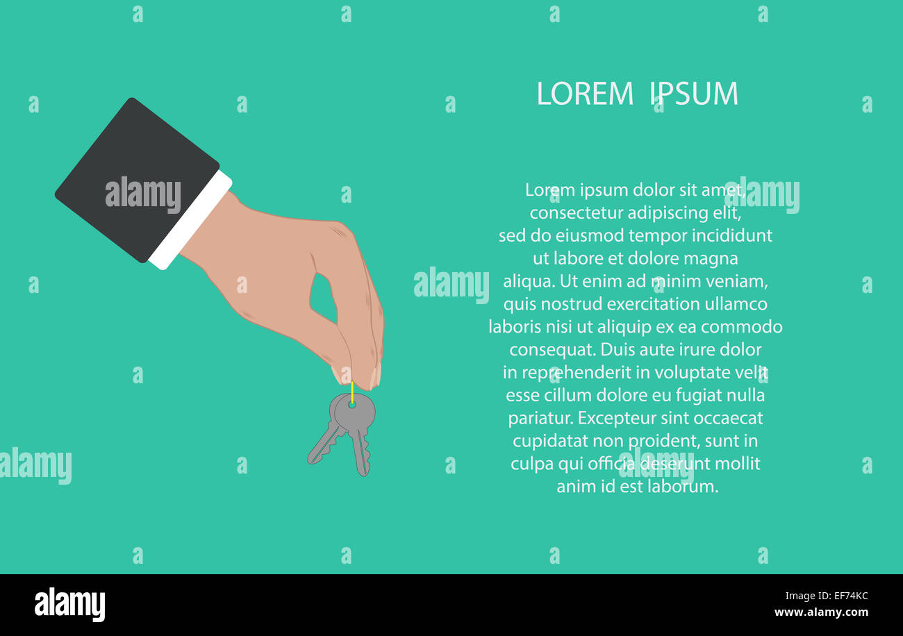 Hand giving house keys vector real estate hi-res stock photography and ...