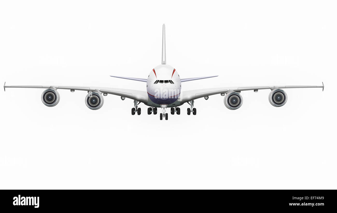 A 380 passenger aircraft, Jumbo Jet, illustration Stock Photo