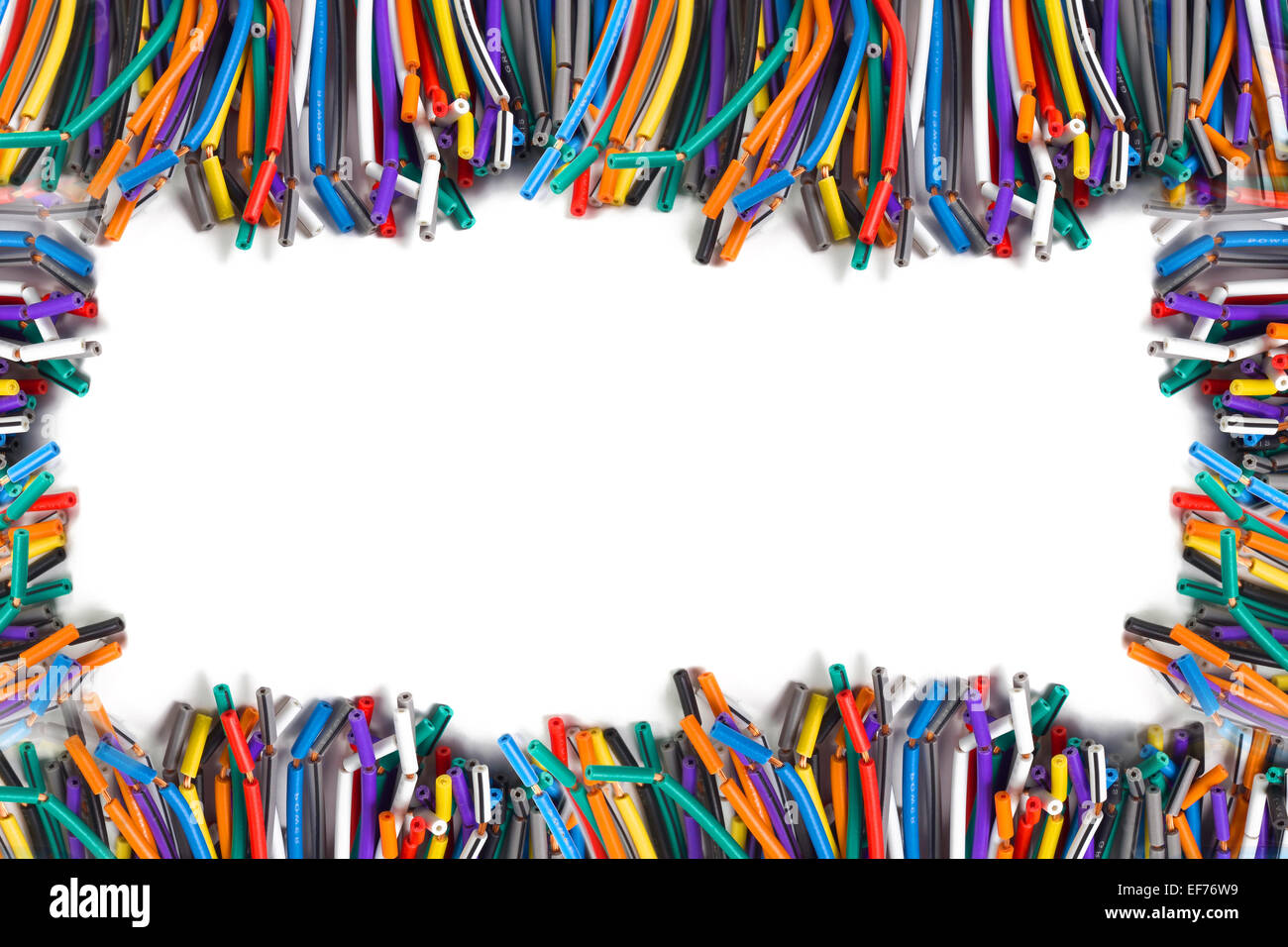colored wires isolated on white background structure with space Stock Photo