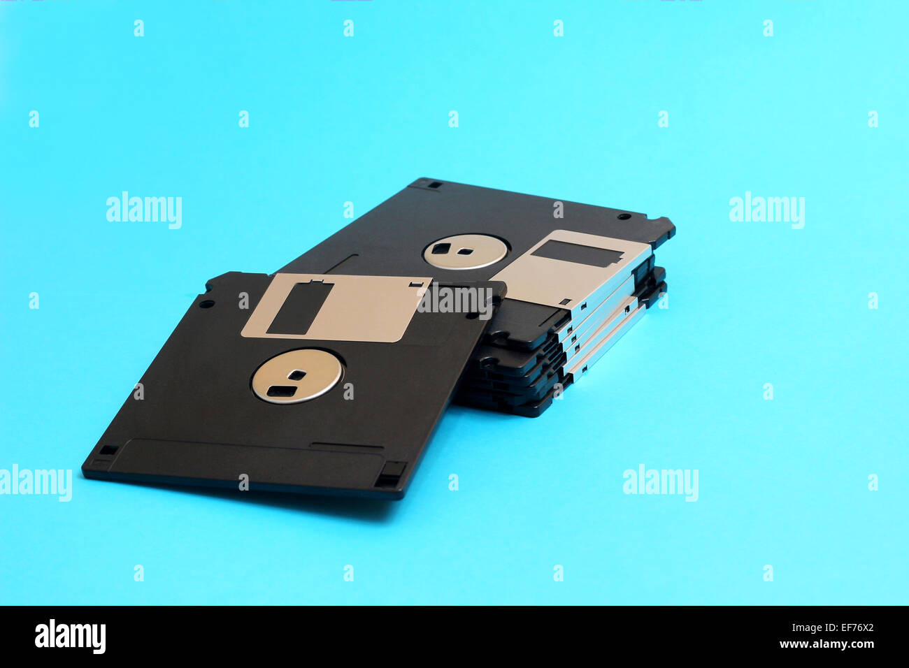 disk floppy computer data storage support on a blue bac Stock