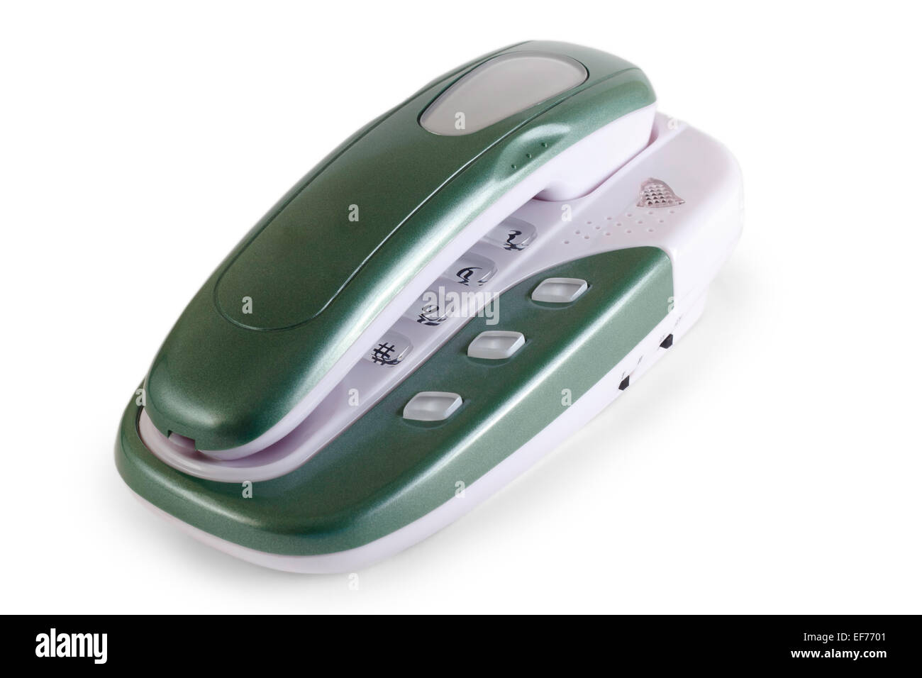 green phone on white background Stock Photo Alamy