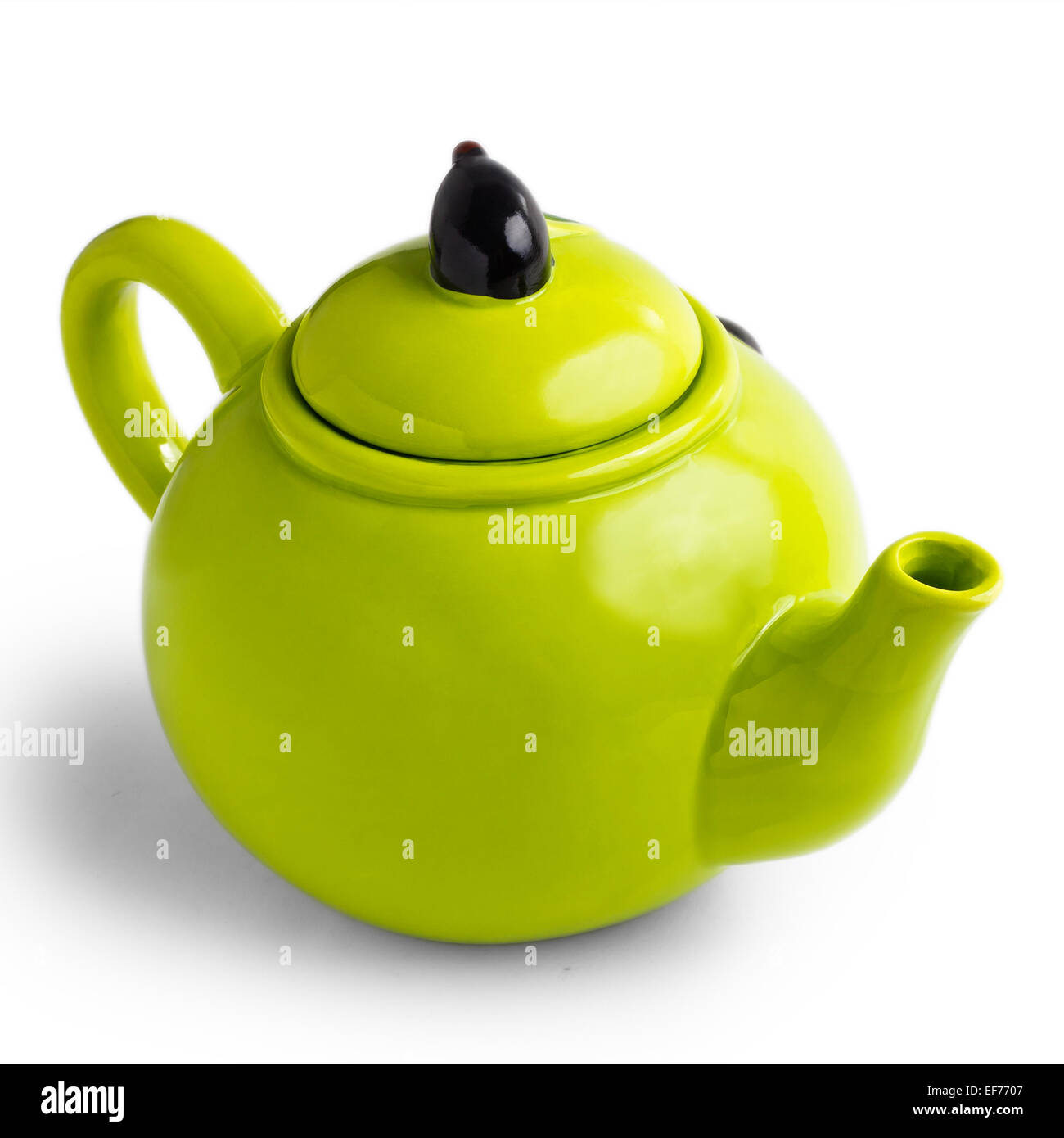 green teapot kettle isolated white background Stock Photo Alamy