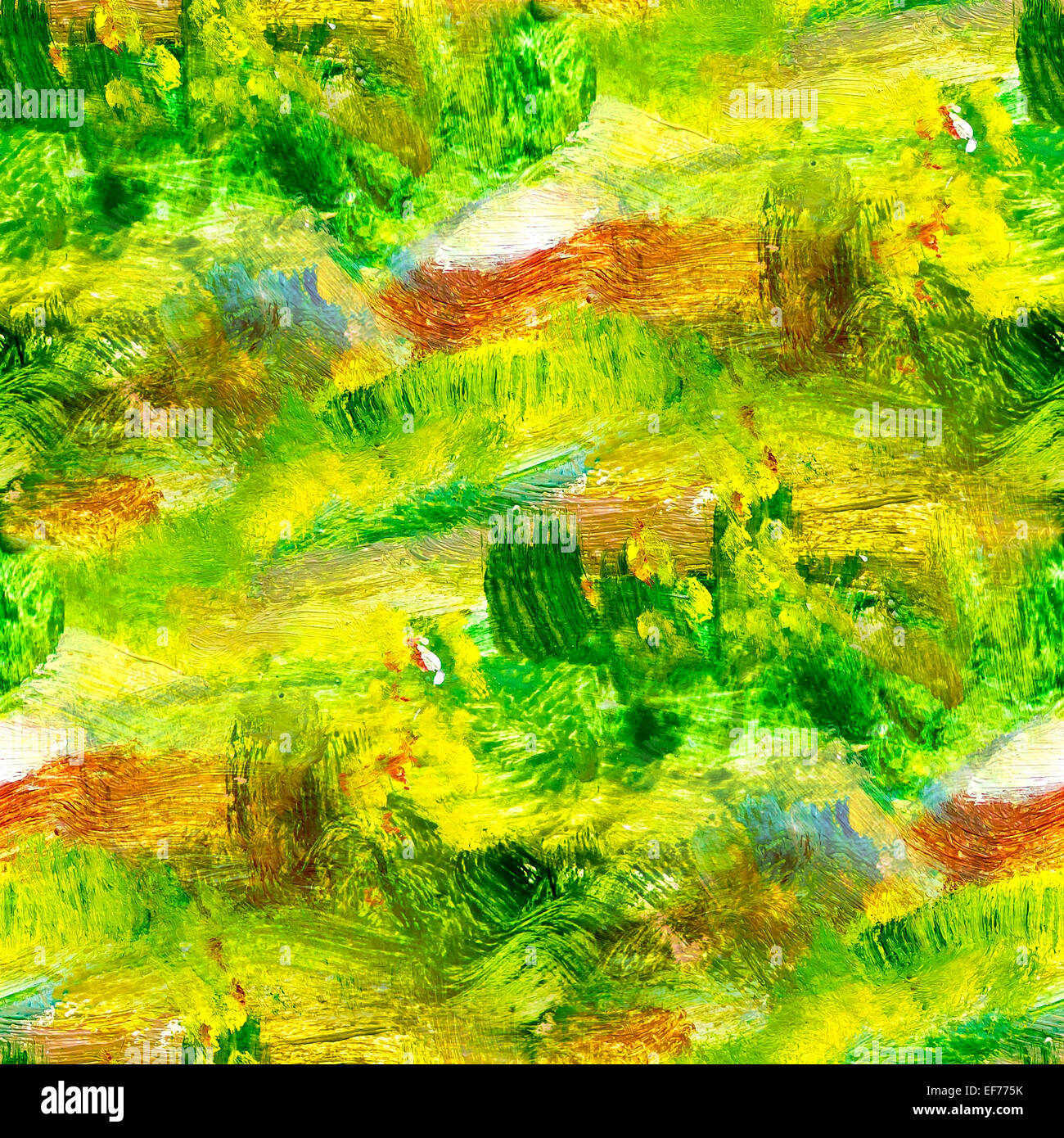 macro seamless texture green oil painting on canvas with brush s Stock