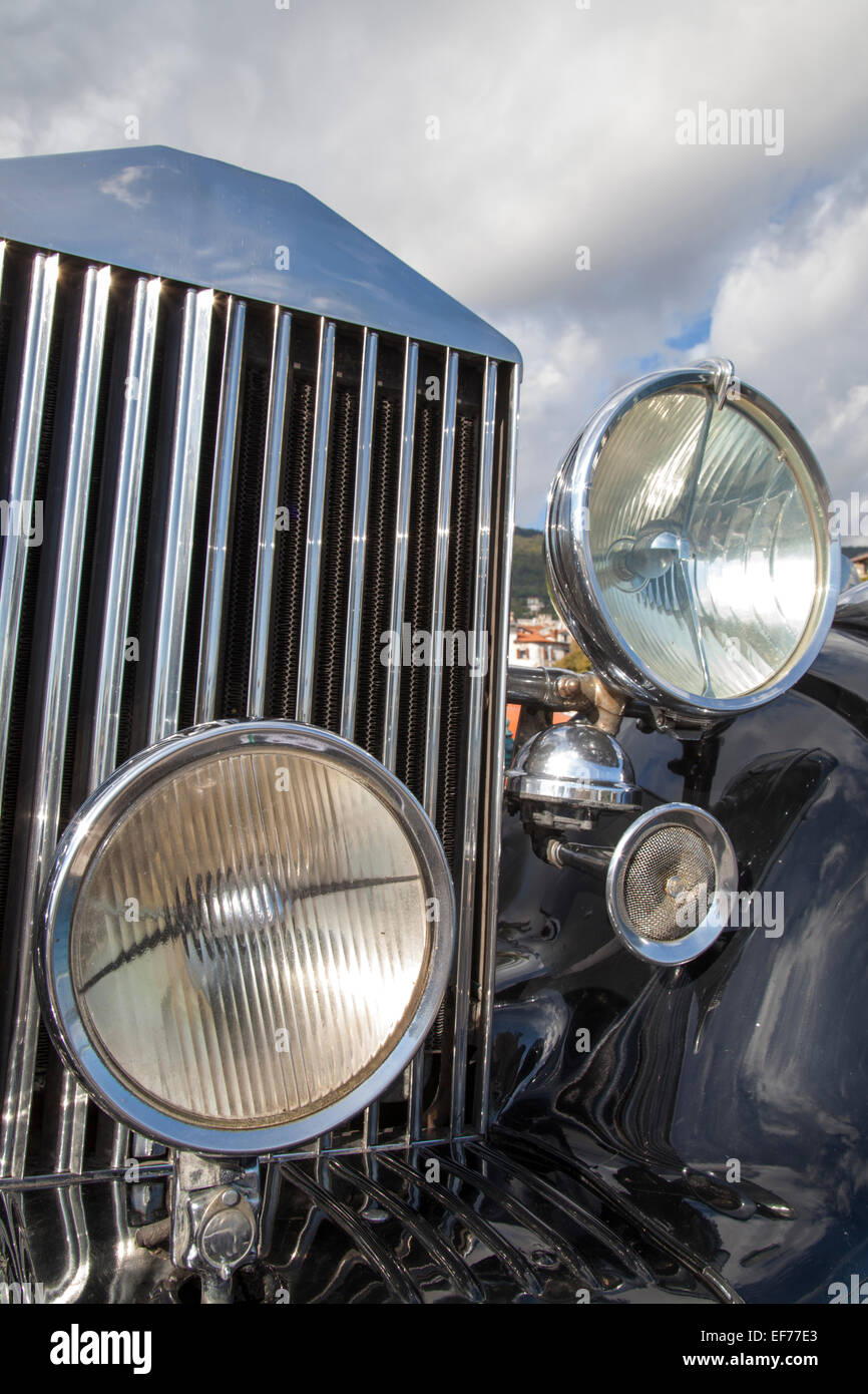 Vintage car headlights Stock Photo Alamy