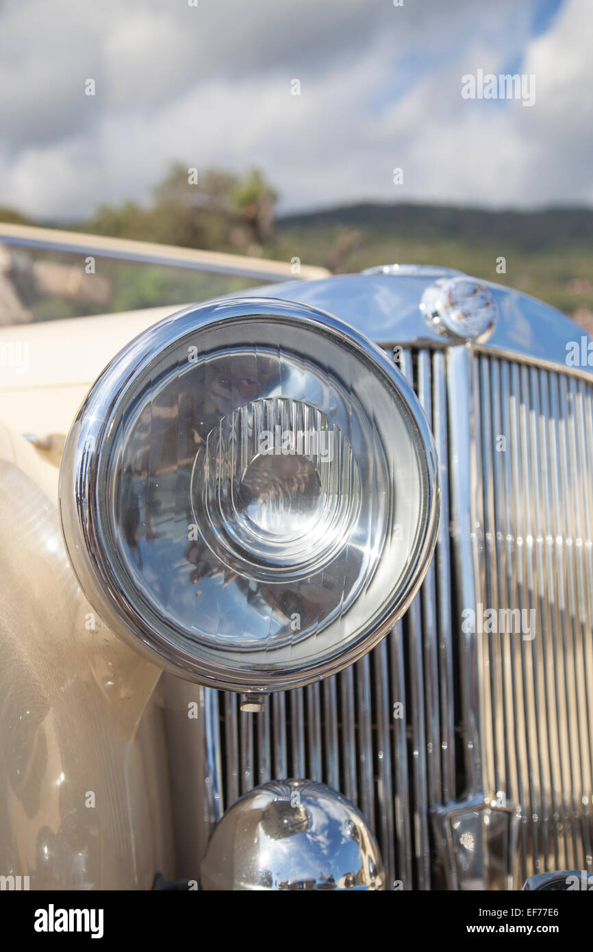 Vintage car headlights Stock Photo Alamy