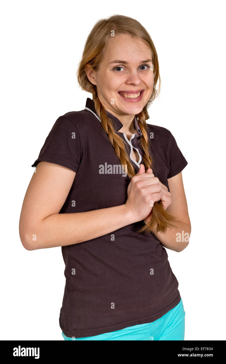 Girl caucasian ponytail hi res stock photography and images Alamy