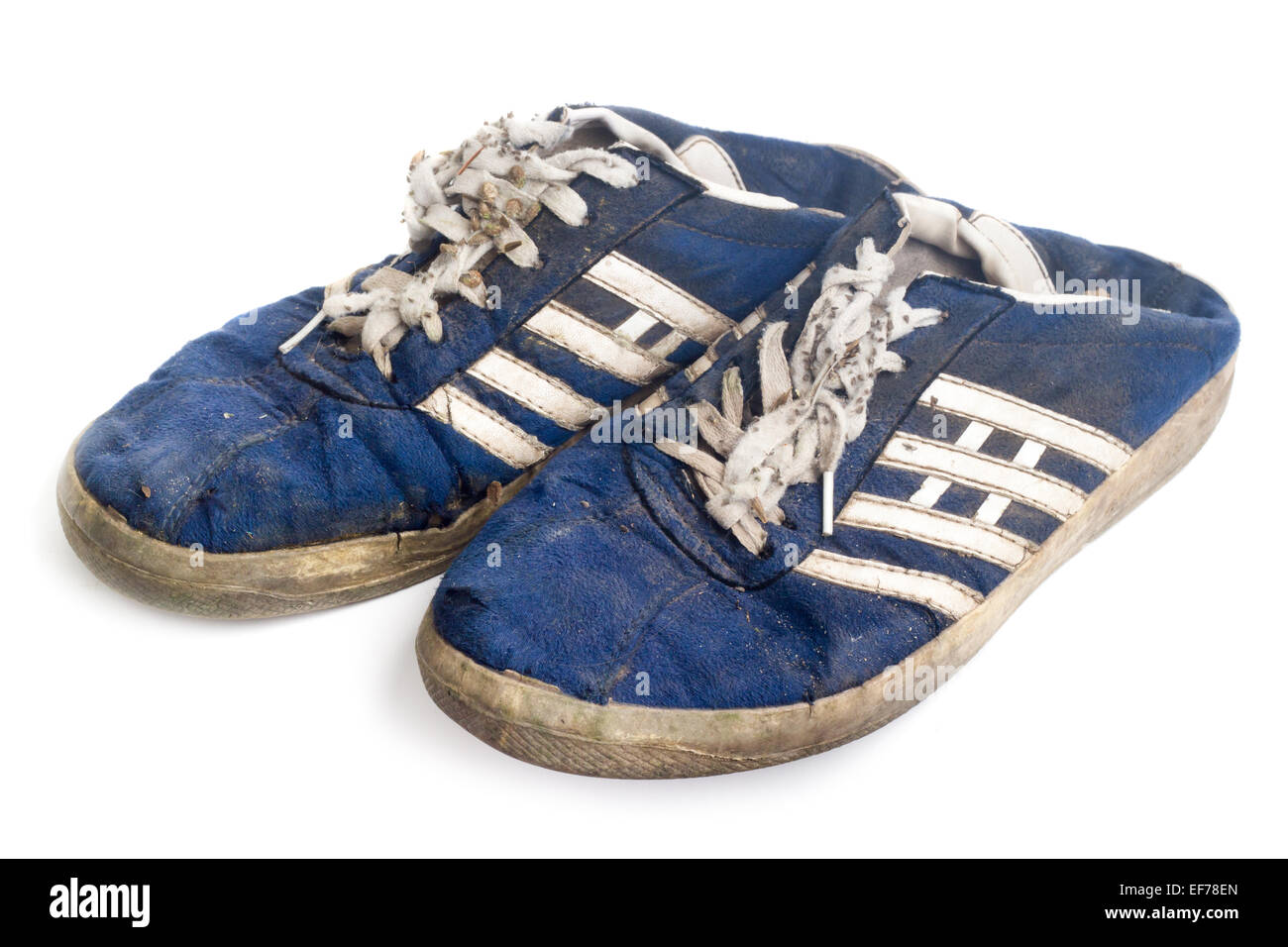 old sneakers isolated on white background Stock Photo