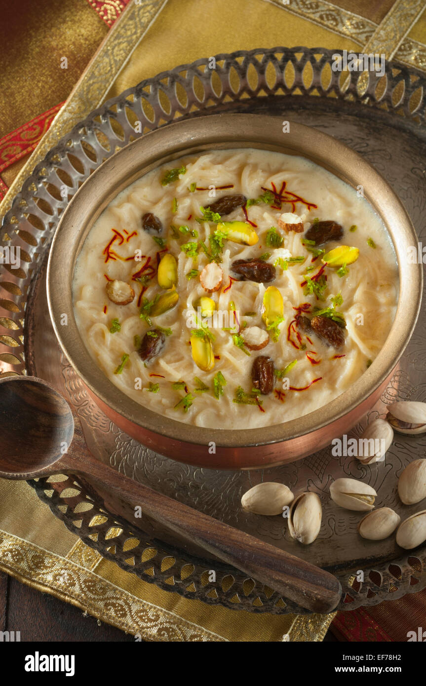 Seviyan. Sweet vermicelli dessert Stock Photo