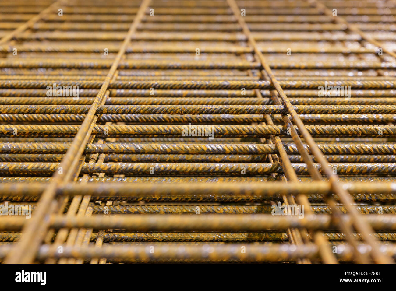 Rusty rebar welded wire mesh Stock Photo