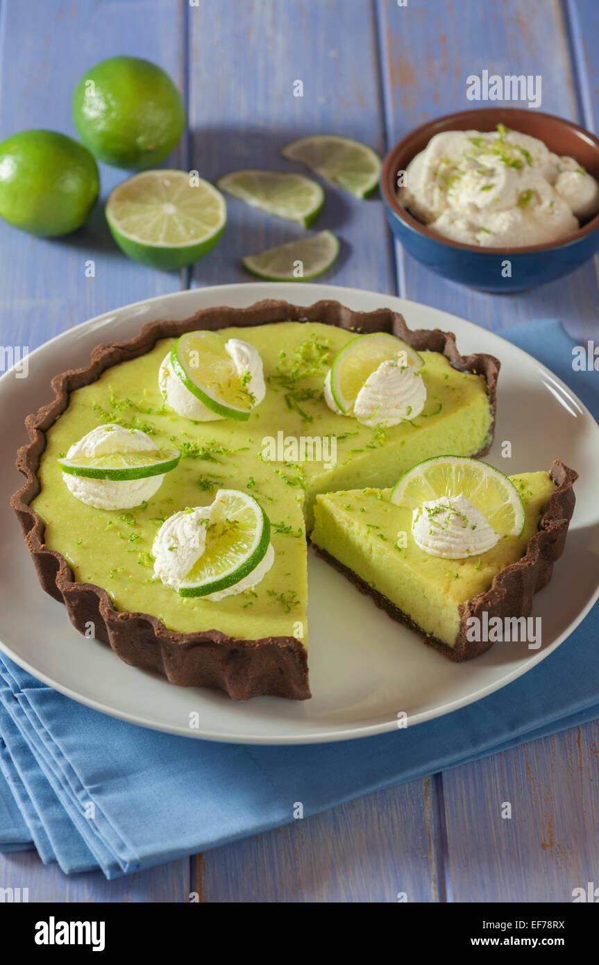 Key lime pie. Citrus dessert USA Stock Photo