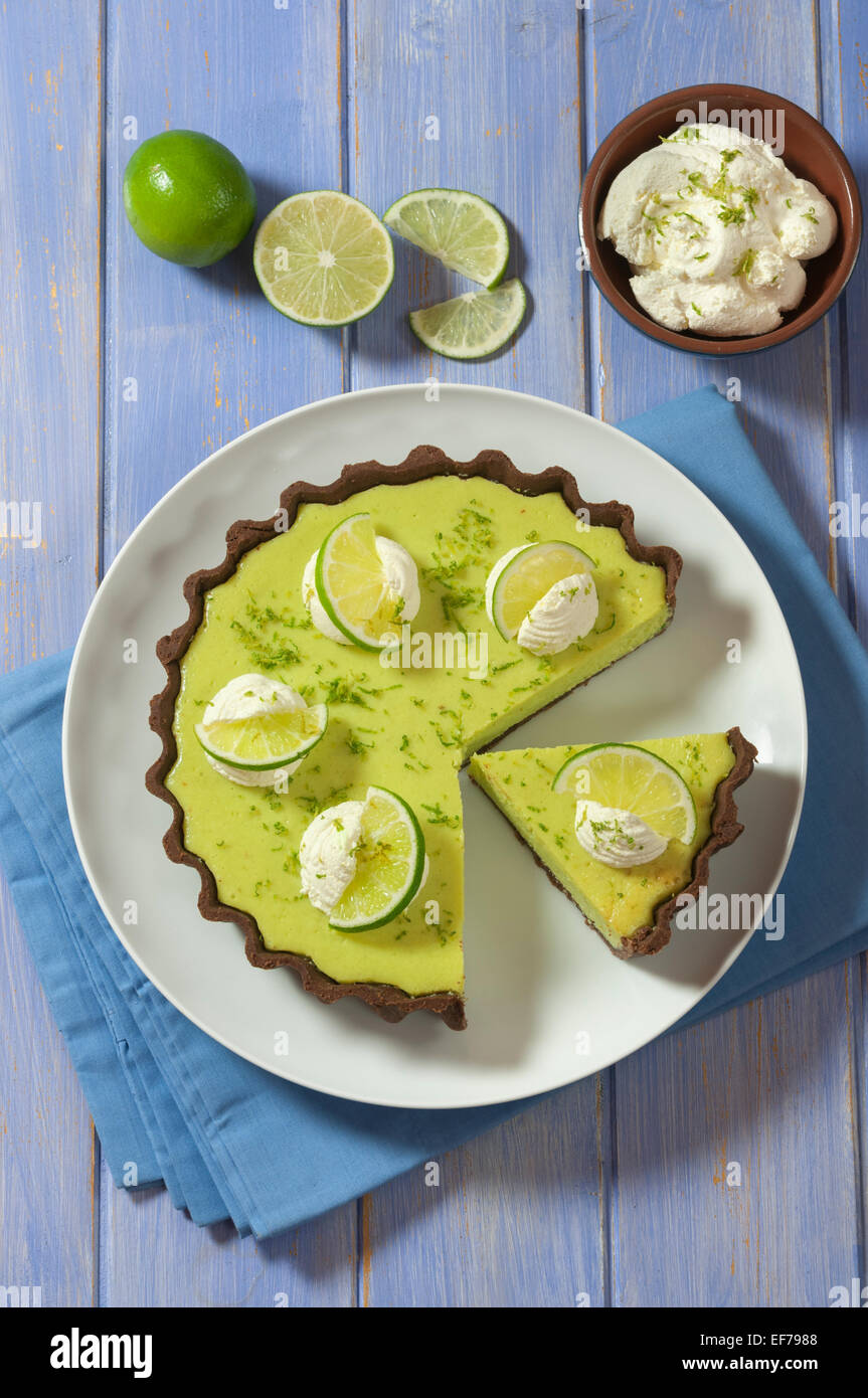 Key lime pie. Citrus dessert USA Stock Photo - Alamy