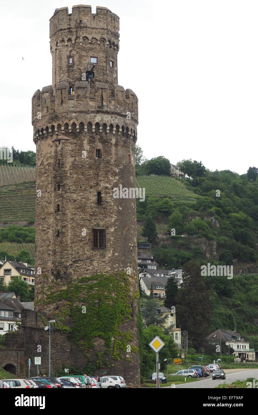 Medieval tower in Sankt Goar-Oberwesel, Germany Stock Photo - Alamy