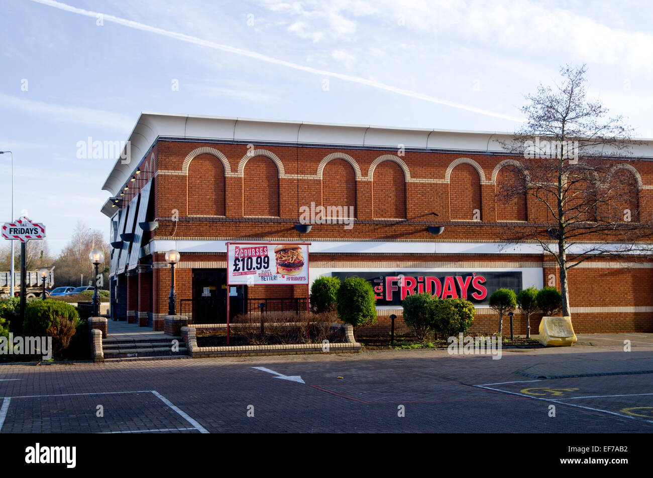 TGI Fridays Restaurant, Newport Road, Cardiff, Wales, UK. Stock Photo