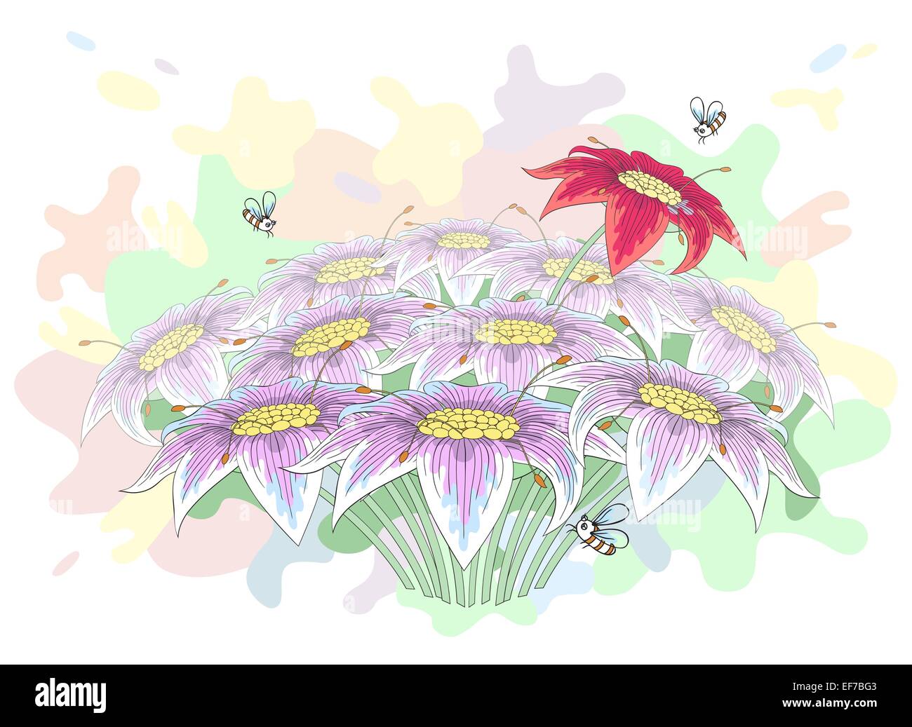 Bee lily vector vectors Stock Vector Images - Alamy