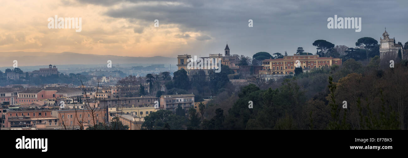 Panorama of Rome, with Trastevere Stock Photo