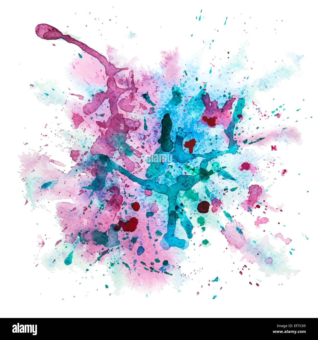 Vector Multicolored Grunge Background With Watercolor Splash Stock Vector