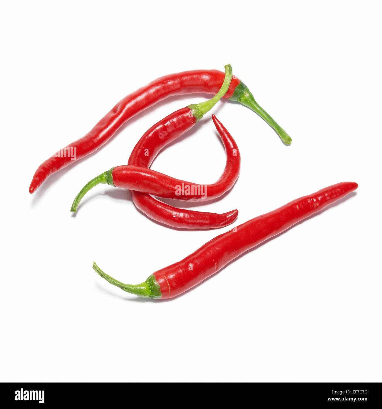 Stack of red hot chili peppers isolated on white Stock Photo - Alamy