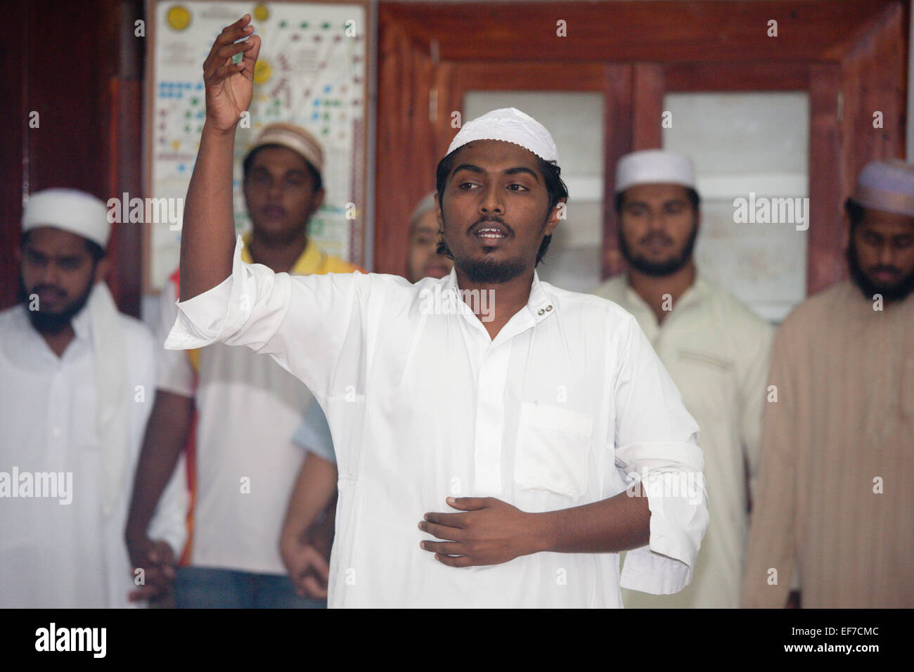 MEN FROM GALLE MUSLIM CULTURAL ASSOCIATION Stock Photo