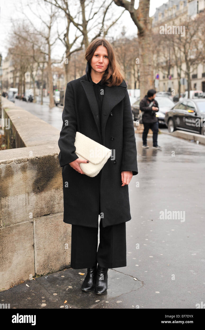 Silke Friedrich arriving at the Dice Kayek runway show during Haute Couture  Fashion Week in Paris - Jan 26, 2015 - Photo: Runway Manhattan/Celine  Gaille/picture alliance Stock Photo - Alamy