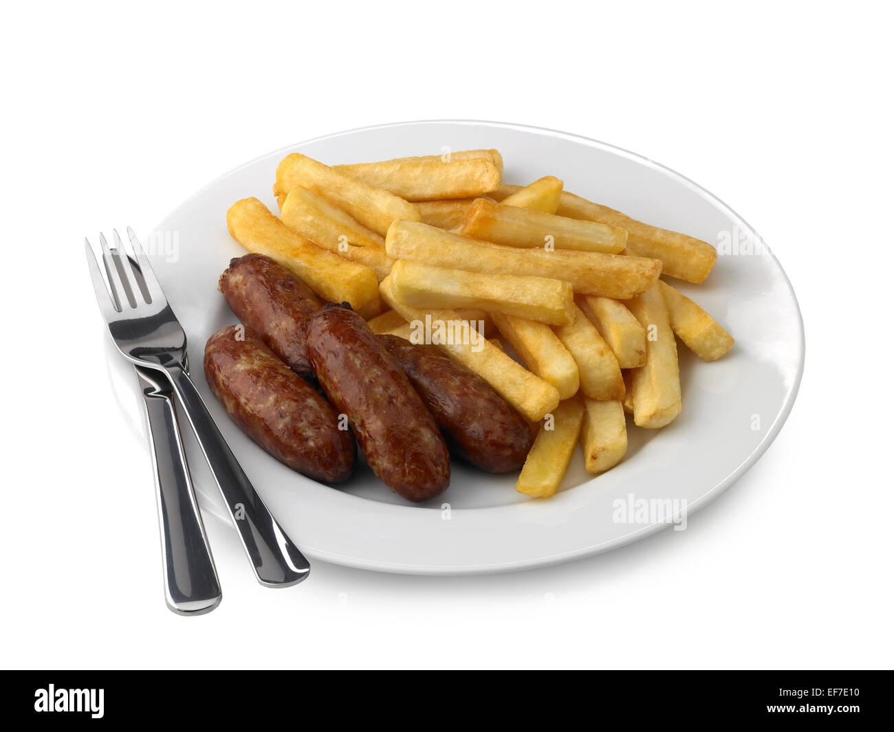 sausage and chips Stock Photo