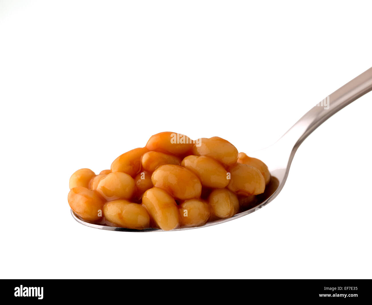 baked beans on spoon Stock Photo Alamy