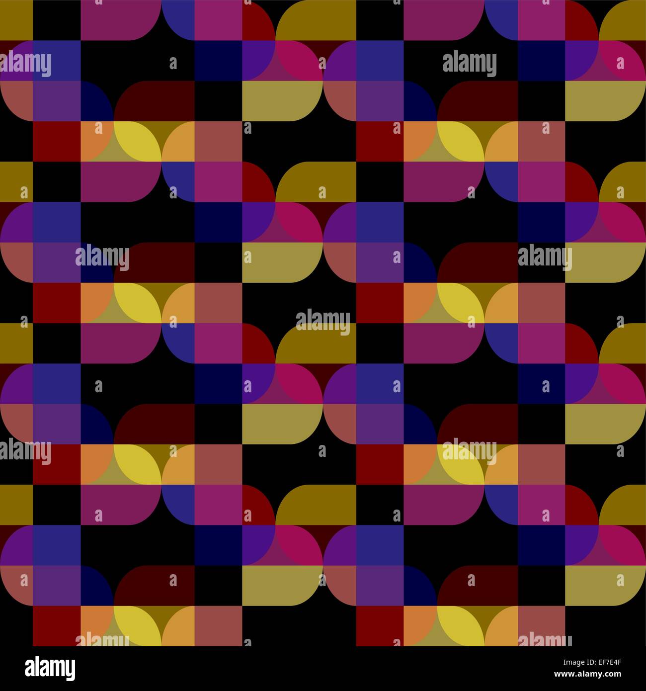 Vector seamless abstract black pattern with geometric colored shapes ...