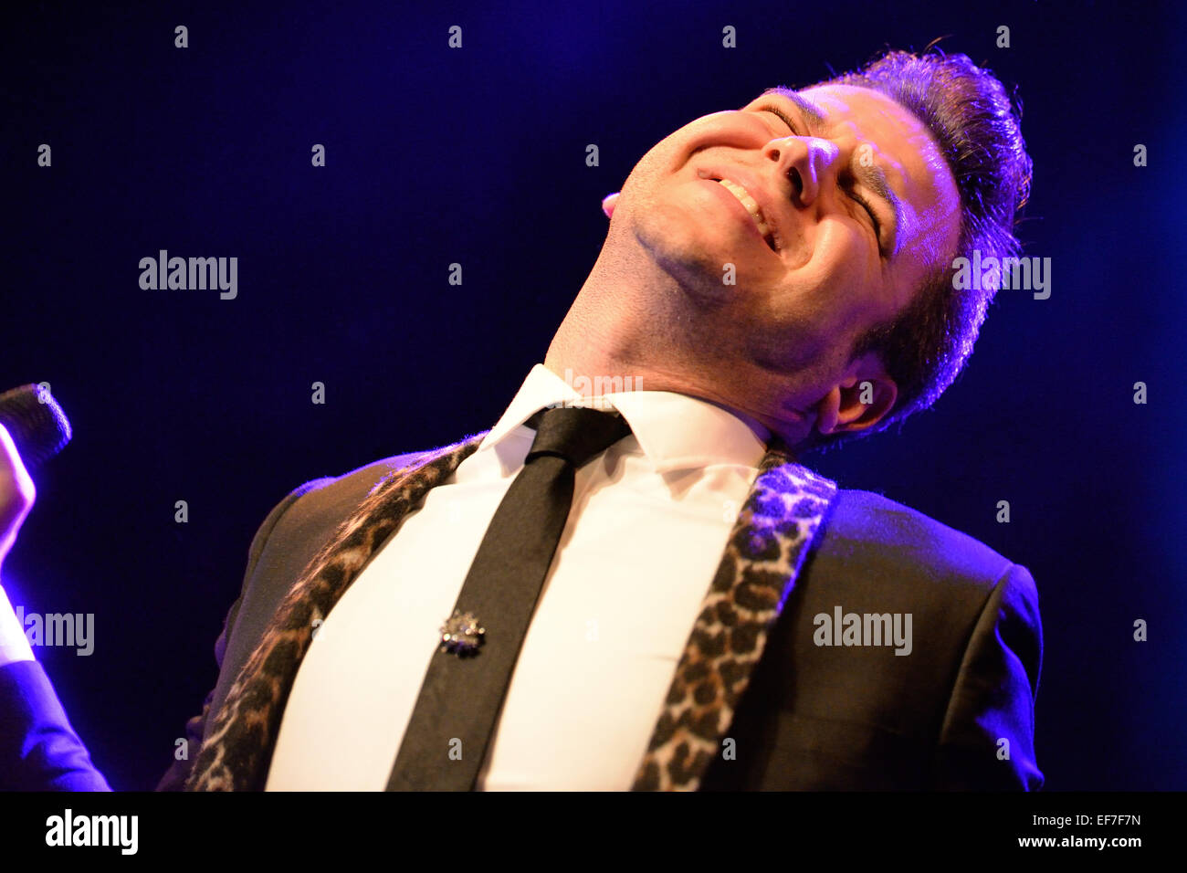 BARCELONA - MAY 15: Eli Paperboy Reed, American singer and songwriter, performs at Barts stage. Stock Photo