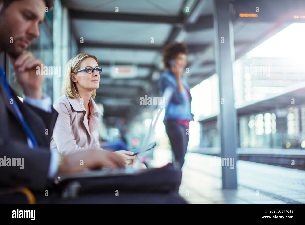 Caucasian young businessman using laptop hi res stock photography and