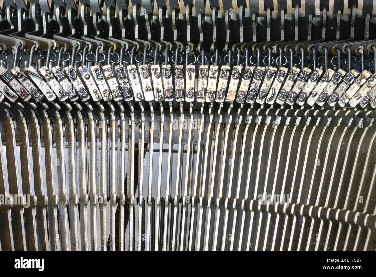 detail of levers of a very old typewriter Stock Photo Alamy