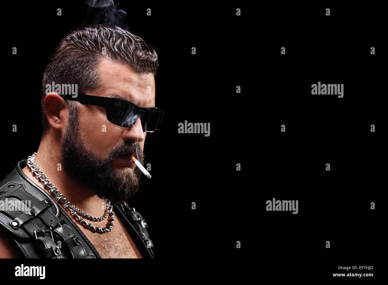 Biker smoking hi-res stock photography and images - Alamy