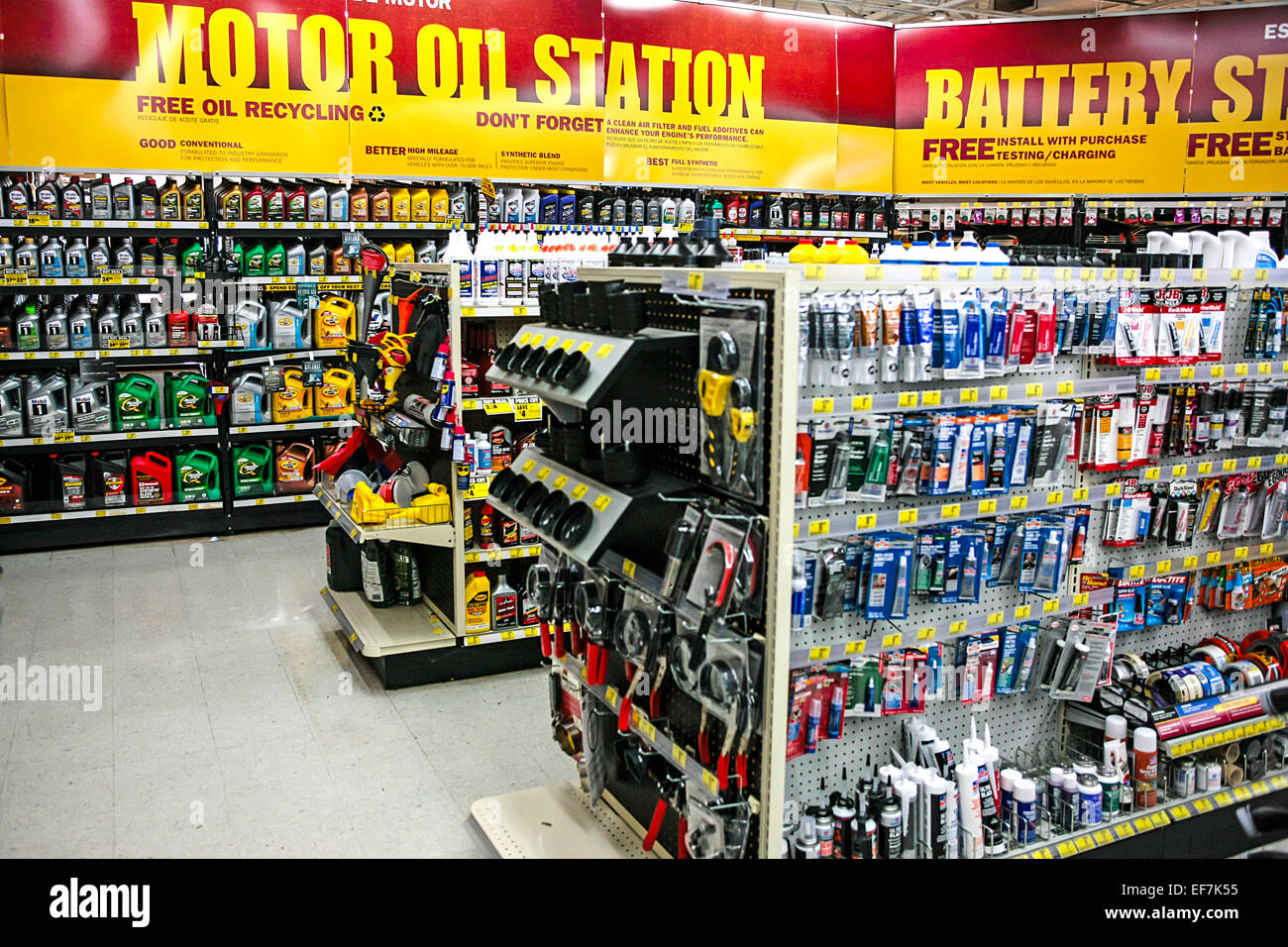 A wide range of products for sale in an auto parts shop Stock Photo - Alamy