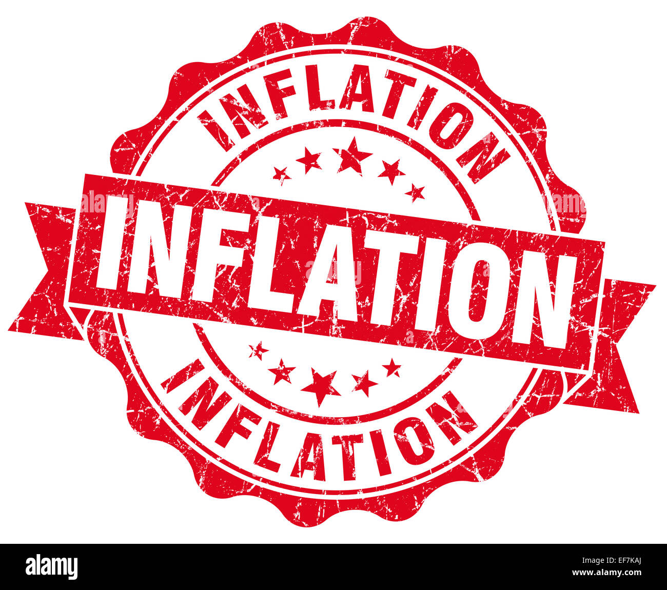 inflation red grunge seal isolated on white Stock Photo - Alamy