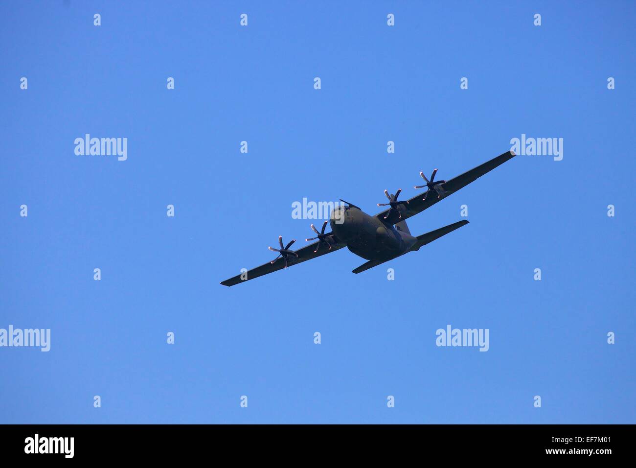 Lockheed C-130 Hercules four-engine turboprop military transport aircraft. Stock Photo
