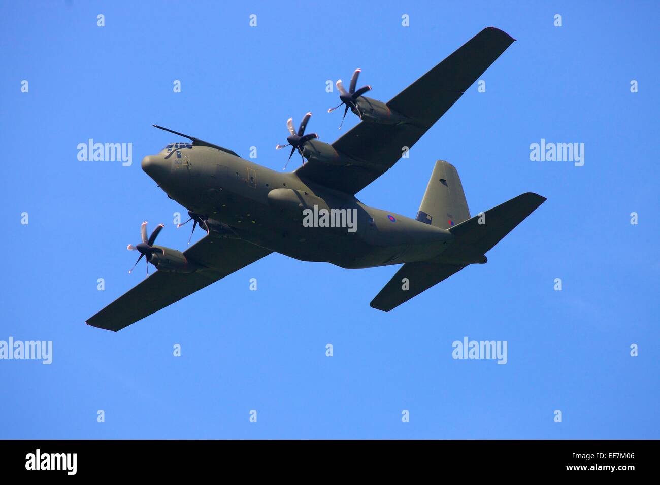 Lockheed C-130 Hercules four-engine turboprop military transport aircraft. Stock Photo