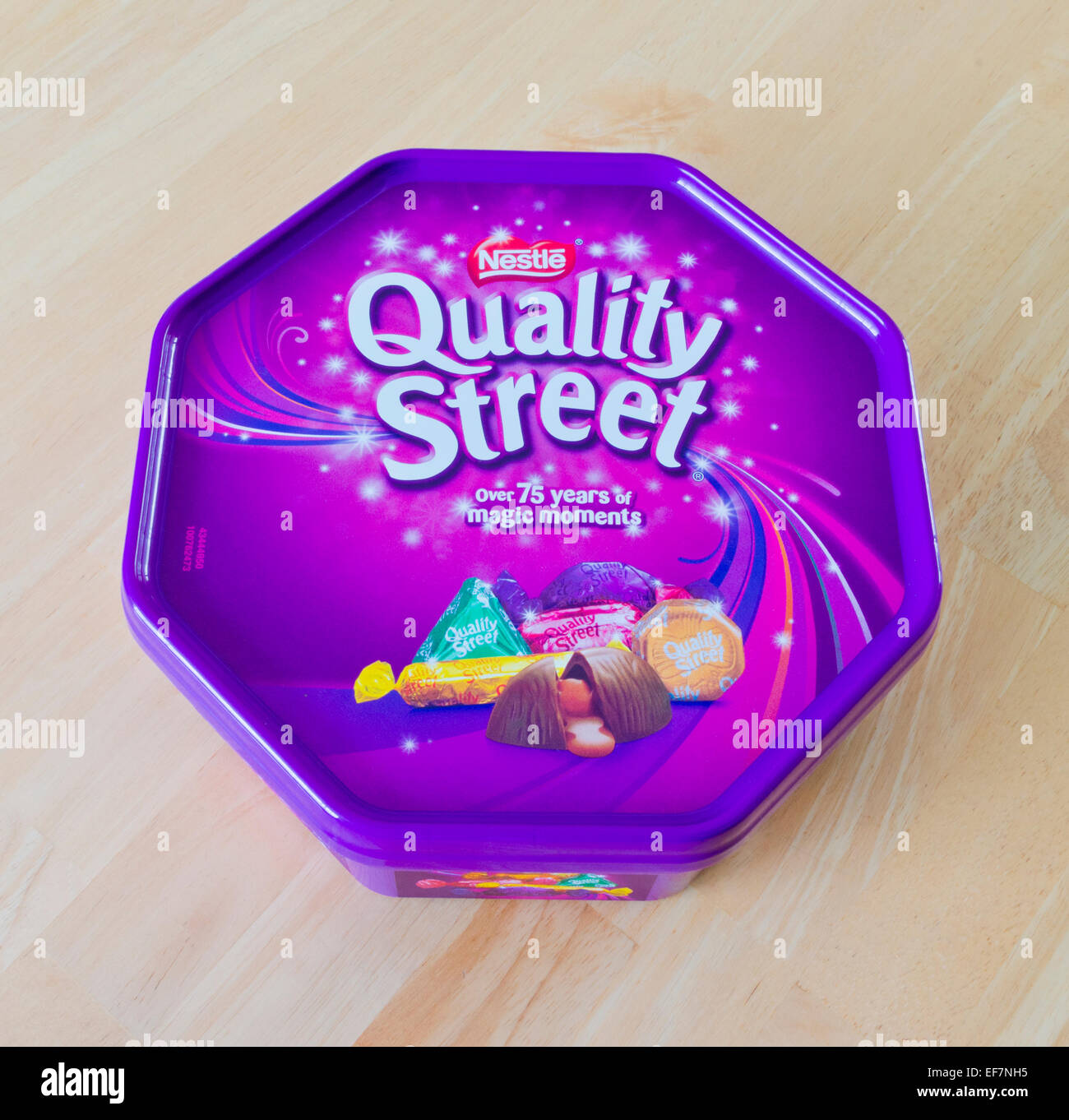 Tub of Quality Street Sweets, UK Stock Photo