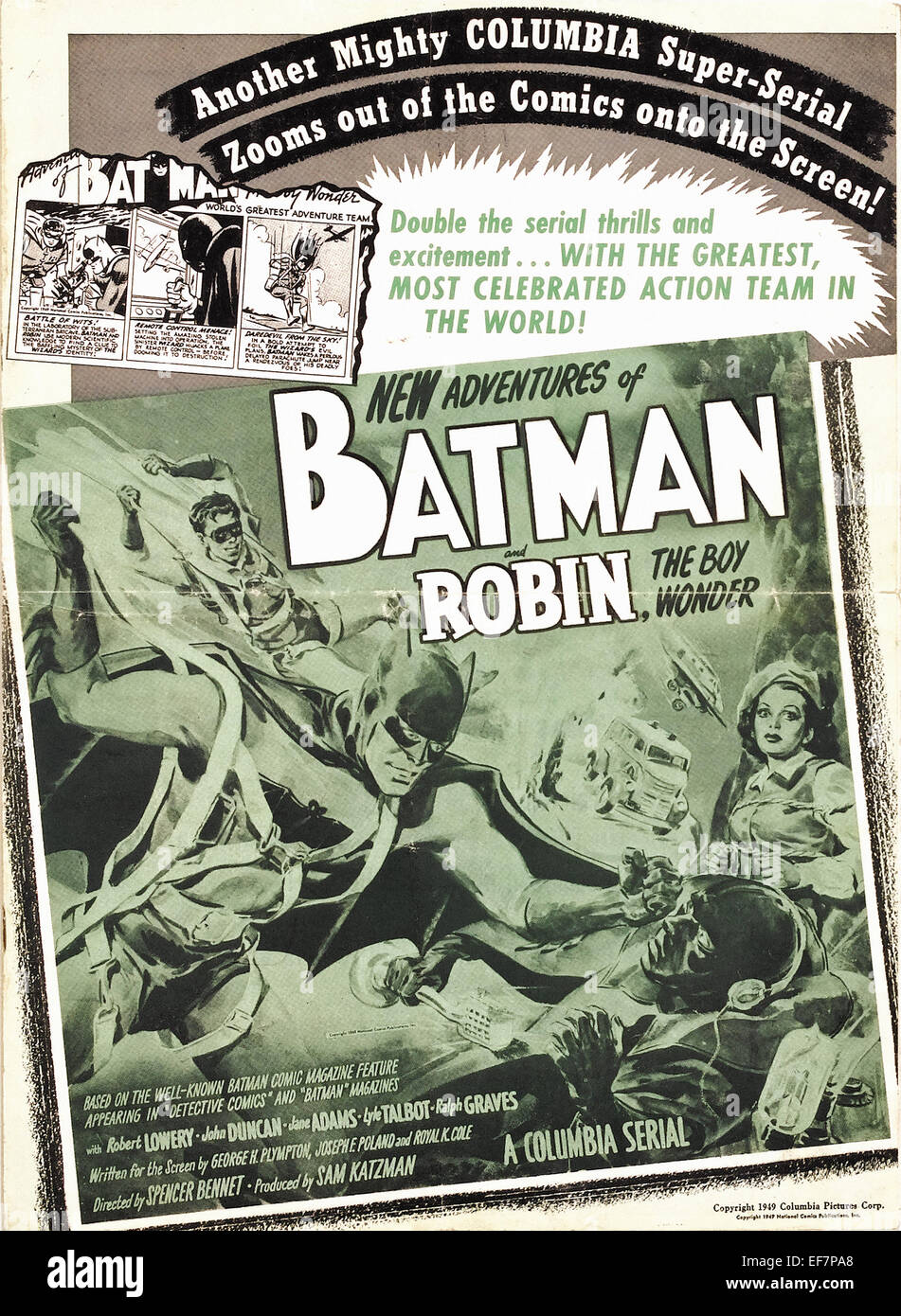 Batman and robin 1949 movie poster display hi-res stock photography and  images - Alamy
