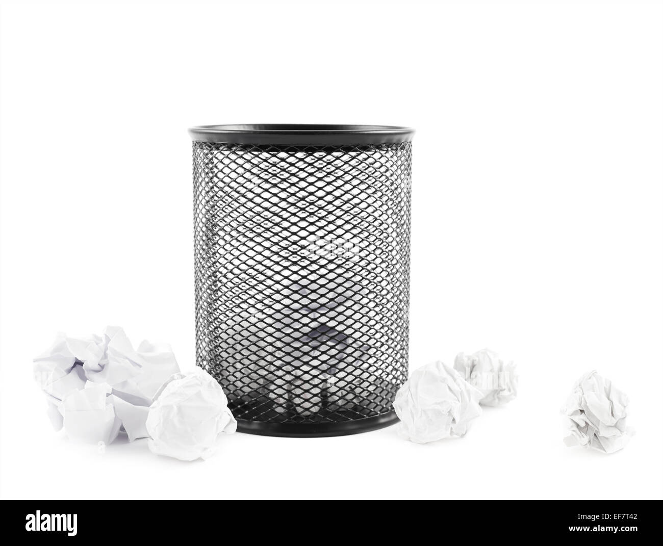 Office paper trash bin isolated Stock Photo Alamy