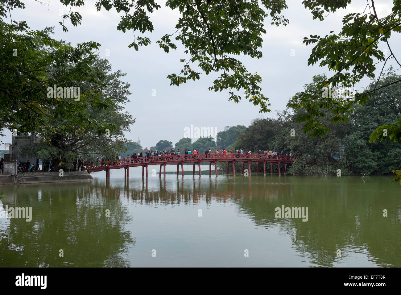 Huc Bridge Hoa Kiem Hanoi Vietnam Stock Photo