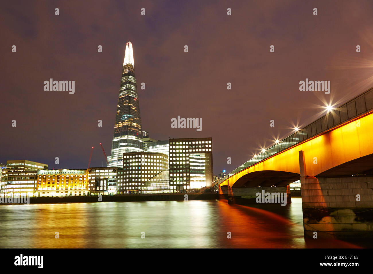 View of The Shard at night. Stock Photo