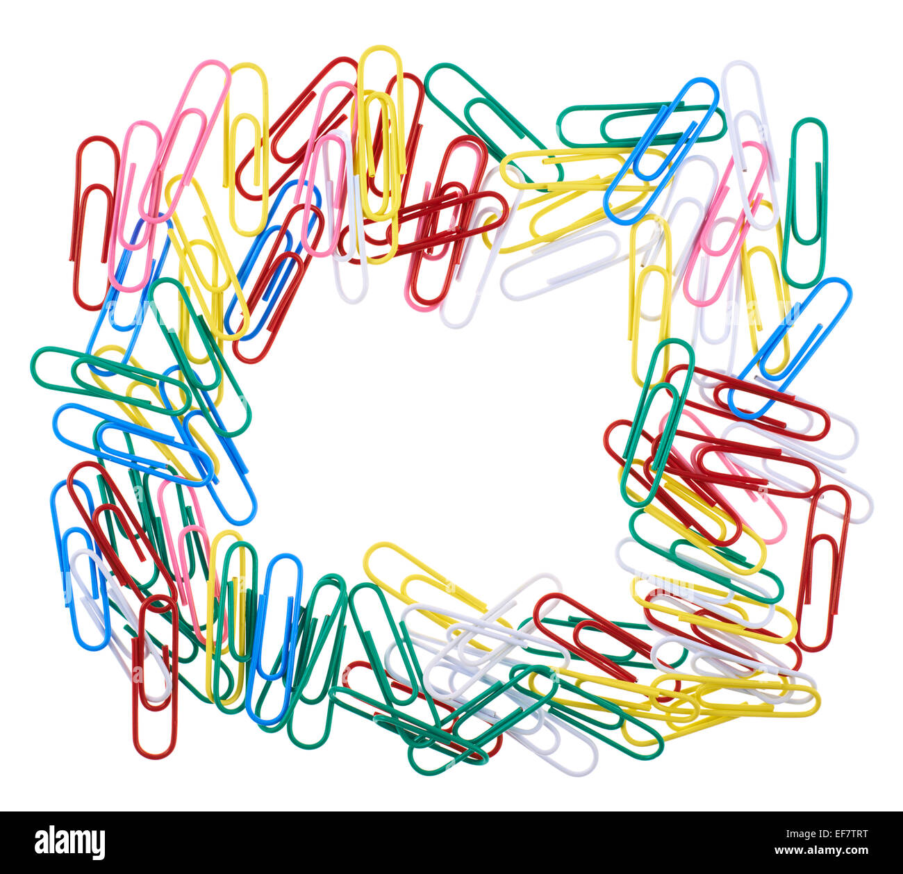 Square frame made of multiple paper clips Stock Photo Alamy