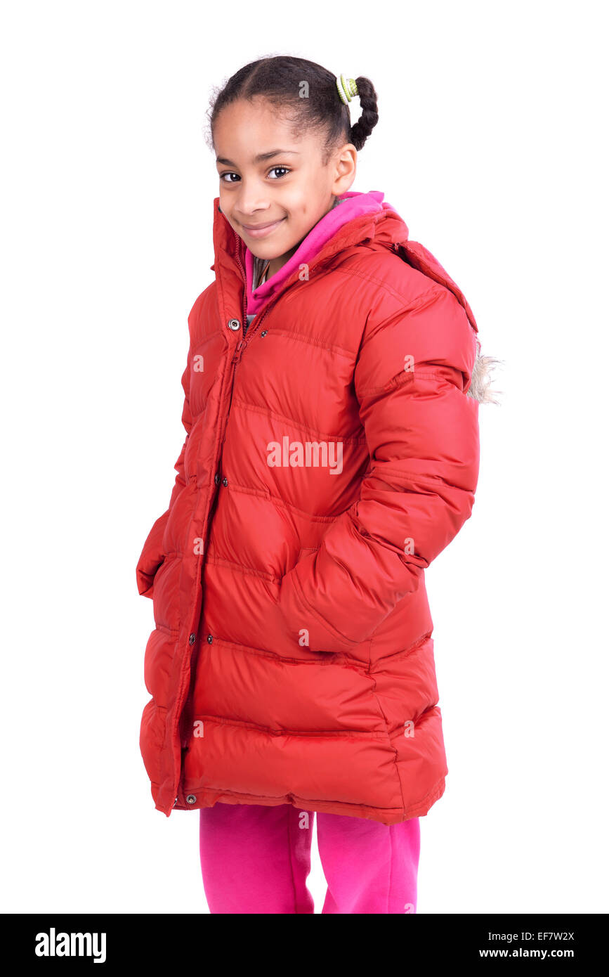 Young girl posing isolated in white Stock Photo - Alamy